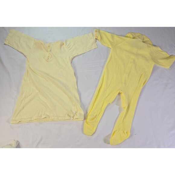 Vintage Infant Sleepers 9 Size NB-12M Full Body Gown Pink Yellow Blue White Snap - Picture 5 of 16
